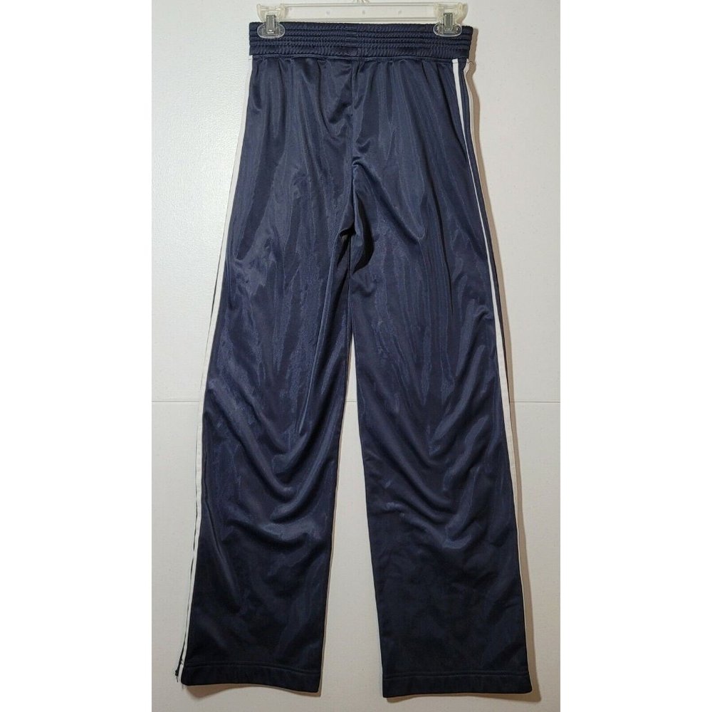 Athletic Joggers Pants Navy Blue & White w Side Zip Mesh Ankle Large By COCO